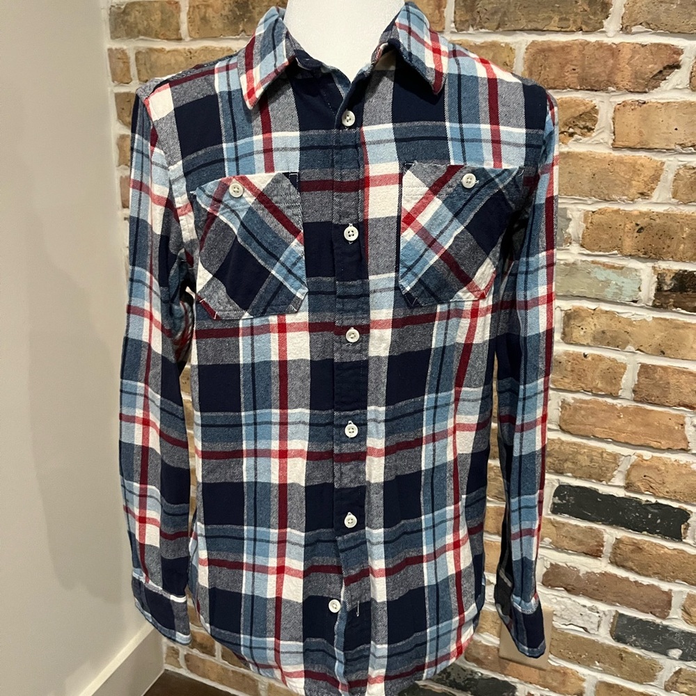 Boys Long Sleeve Flannel Shirt - Size Large